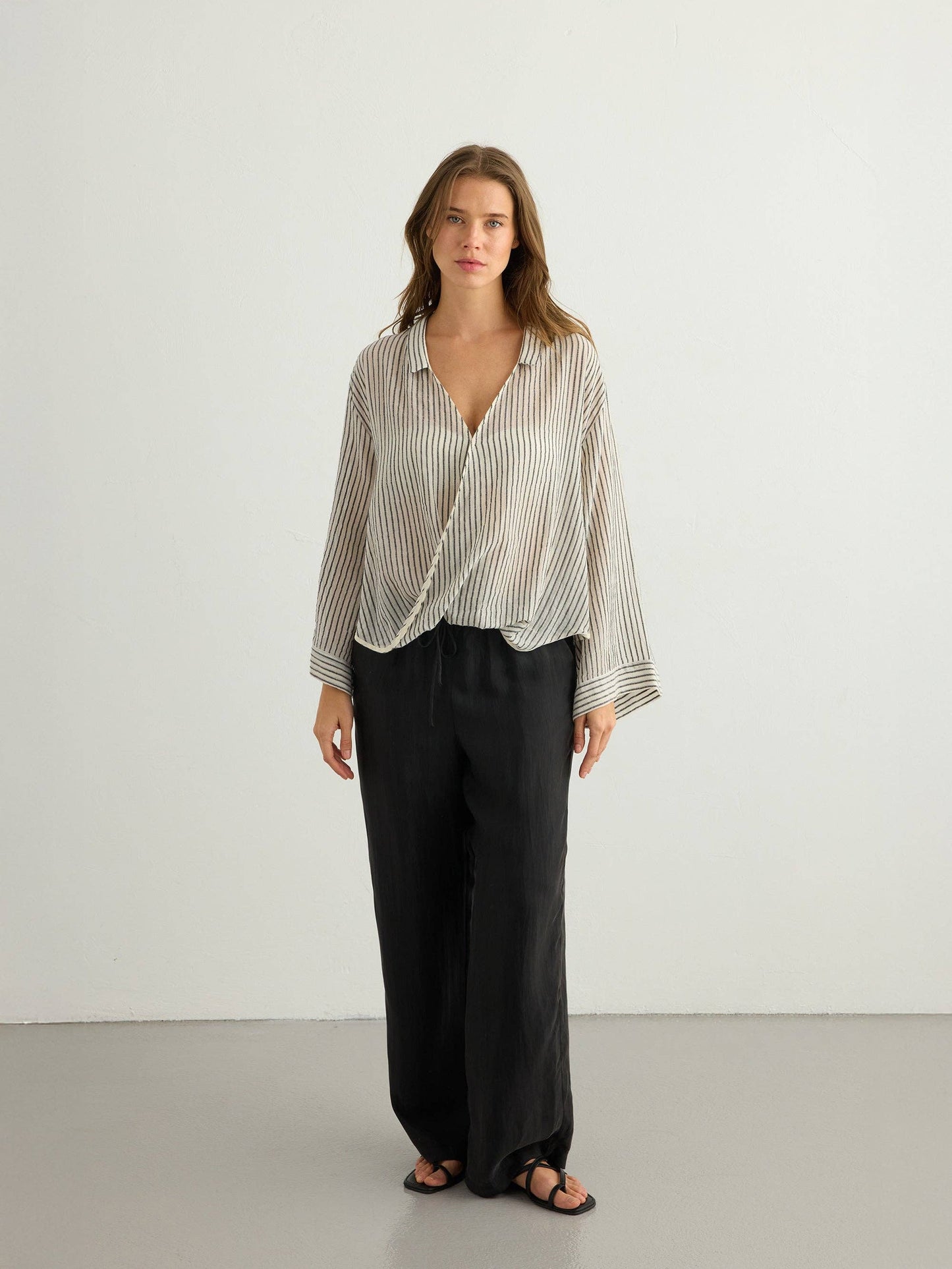 The Handloom - Sade Top - Black Stripes: Black Stripes / One Size