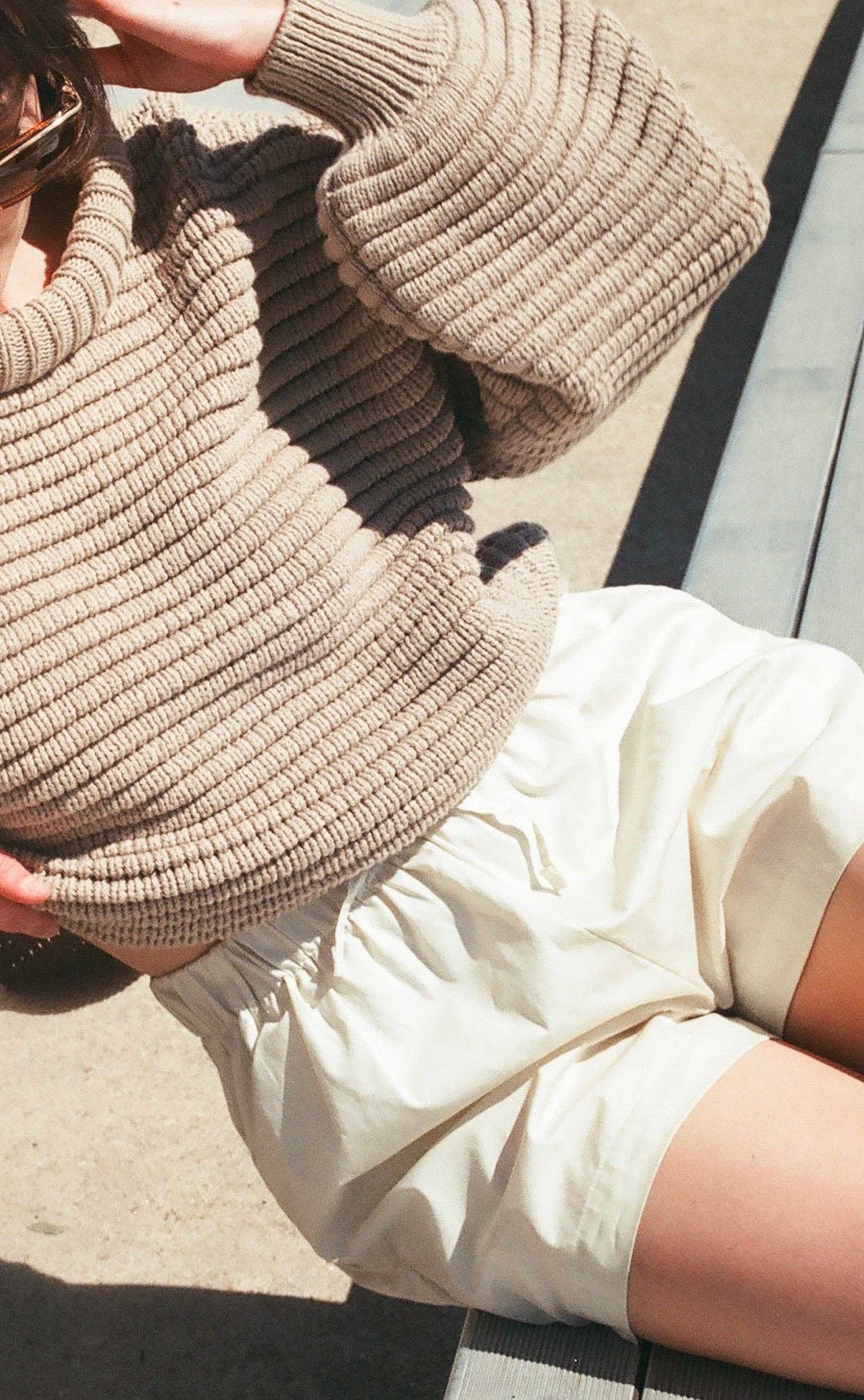 Na Nin - Romy Cotton Balloon Sleeve Sweater: Ivory / O/S