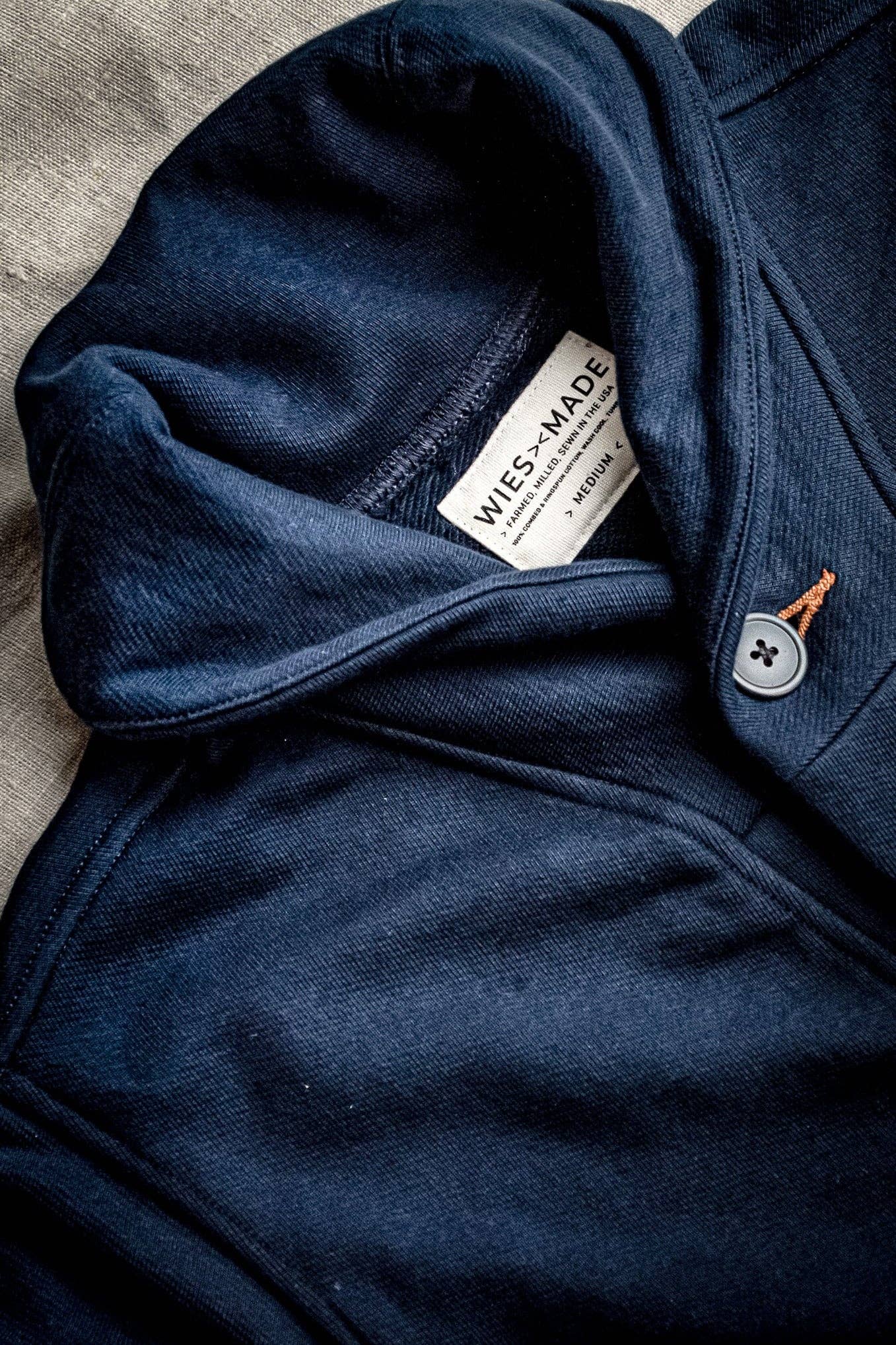 Bodega Cardigan  14oz 100% Cotton French Terry - Navy: Navy / M
