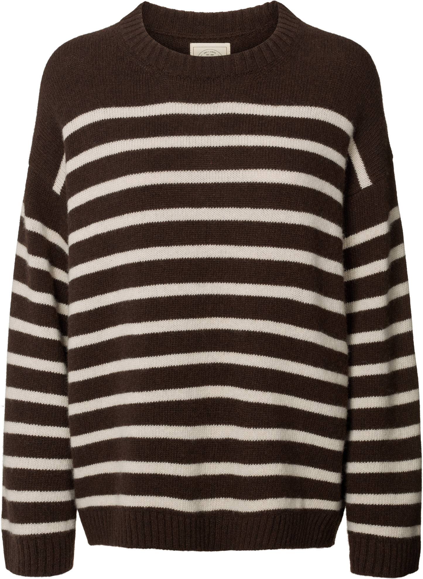 Brigitte Stripe Lambswool Sweater in Mulch