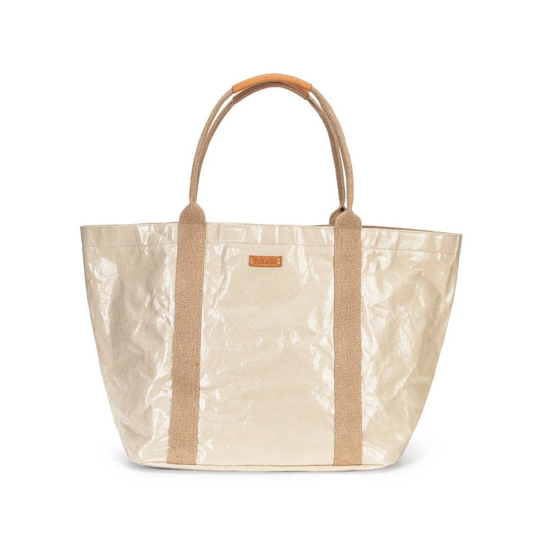 Uashmama - GIULIA GLOSSY TOTE BAG: Glossy White / XSmall