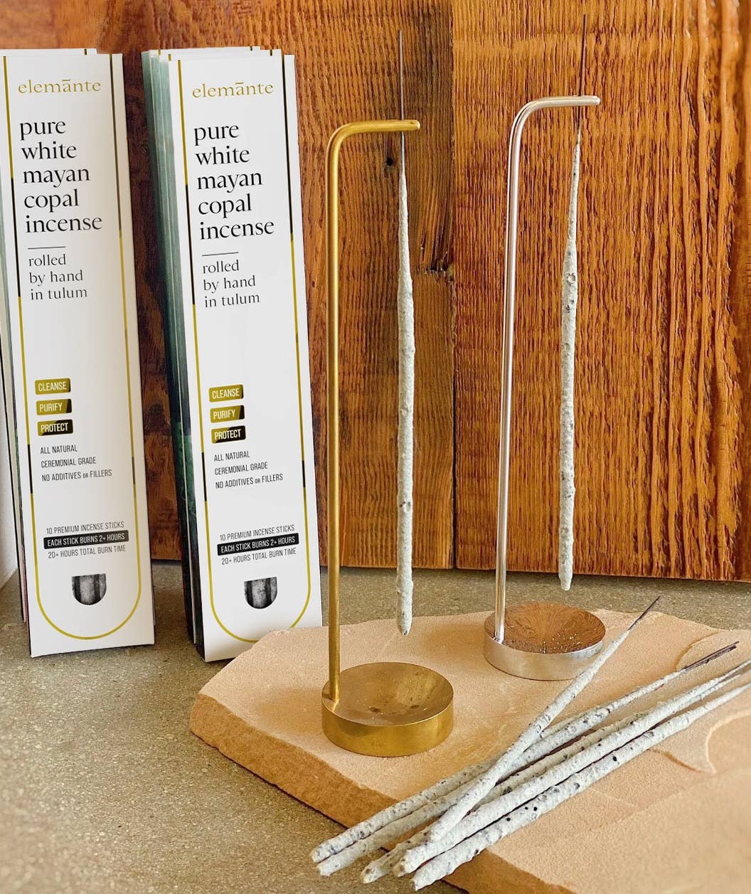 Elemante - White Copal Incense Sticks (Rolled in Tulum) 20h+ burn time