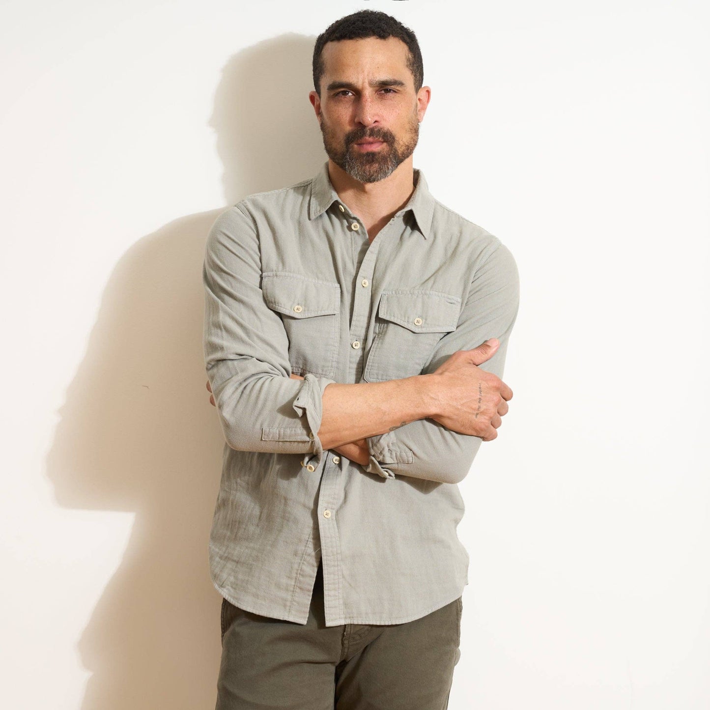 Rowan - Leeds Double Layer Cotton Gauze Shirt: Pacific / XL / MWTP0010