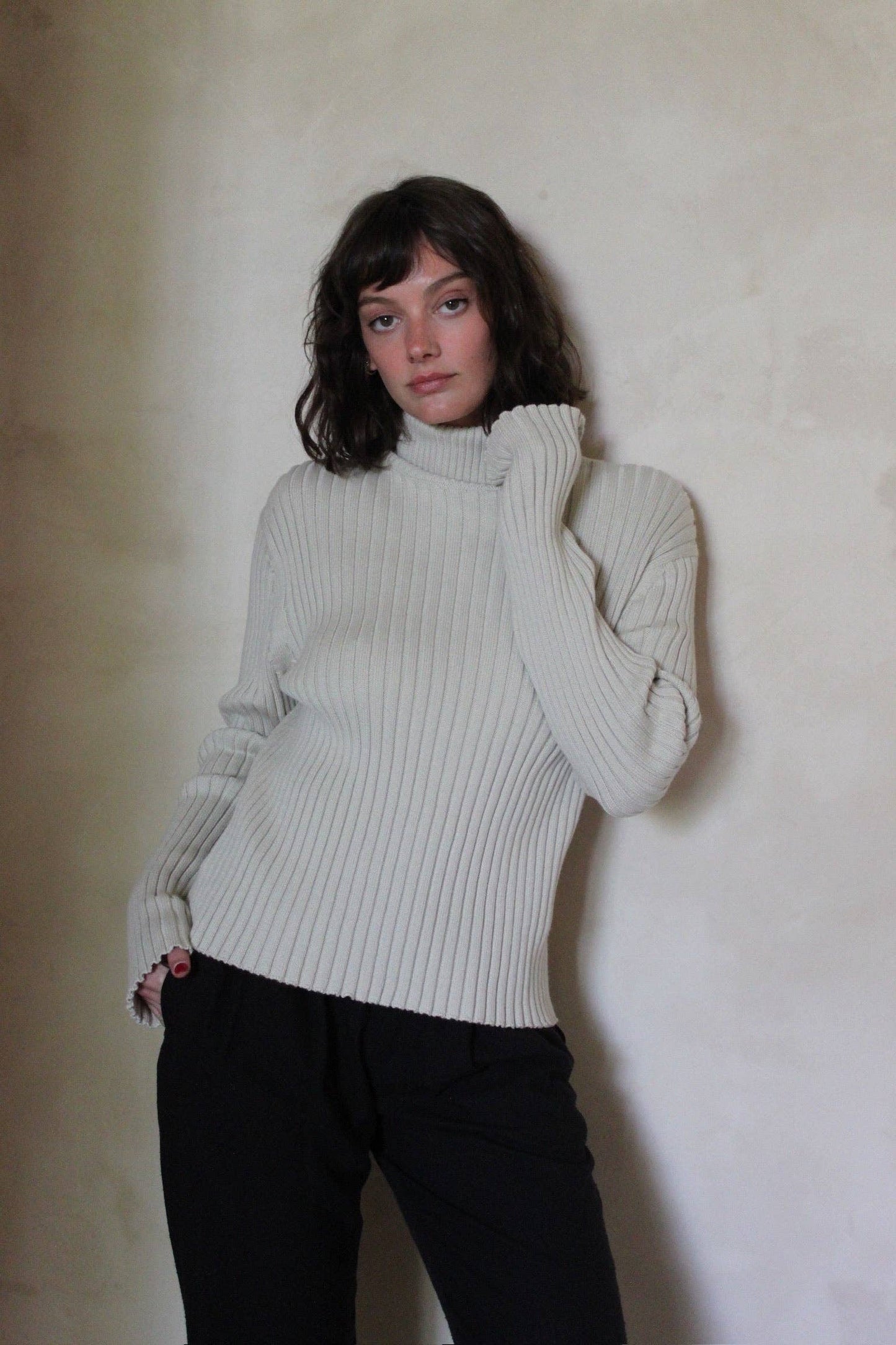 Na Nin - Montana Pima Cotton Turtleneck: Onyx / O/S