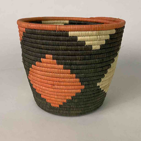 Batwa Uganda basket  6 x 7” salmon diamond flared