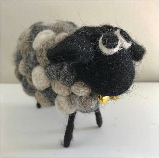 Felted Sheep - black or grey or multi