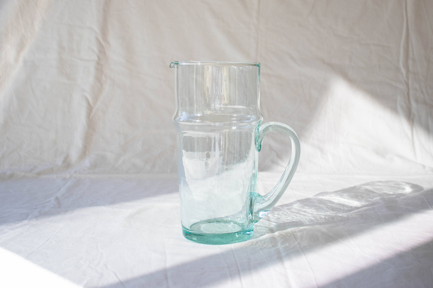 Handled Glass Pitcher