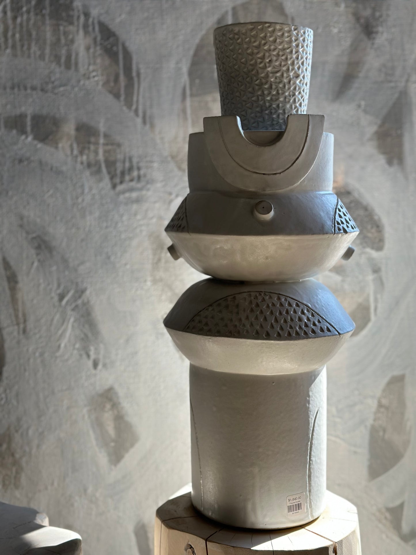 Futurist double oval tall planter vase by BZIPPY