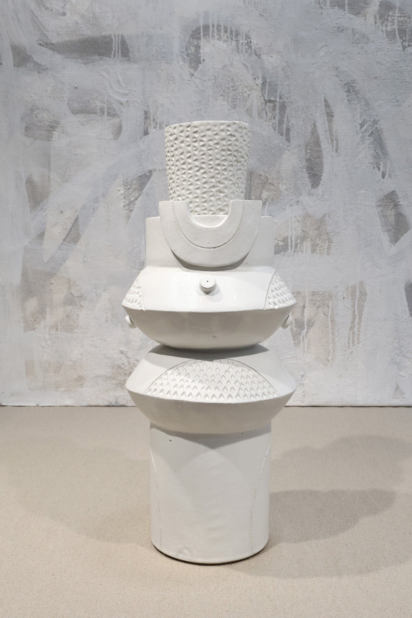 Futurist double oval tall planter vase by BZIPPY