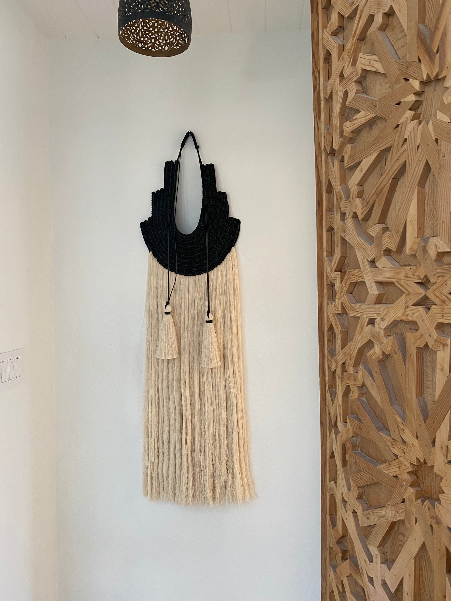 Novia Negra raw cotton wall hanging