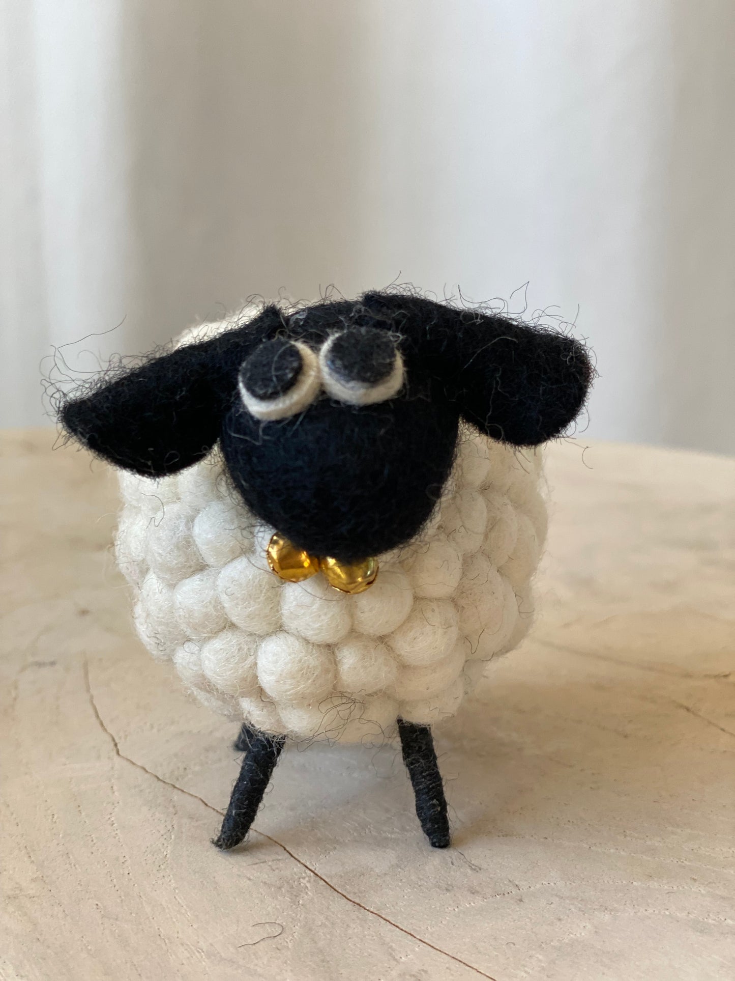 Cream Felted Baby Sheep Friend from Nepal