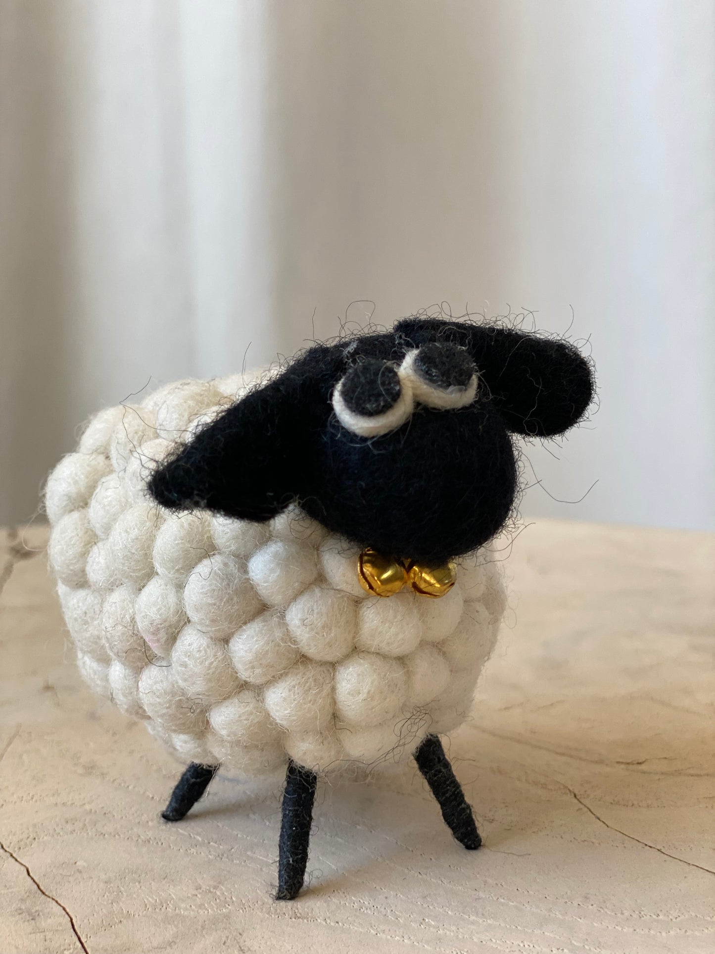Cream Felted Baby Sheep Friend from Nepal