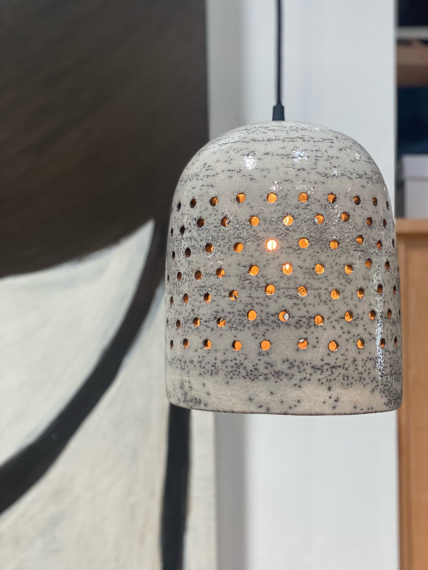 Raku Ceramic Pendant Lamp