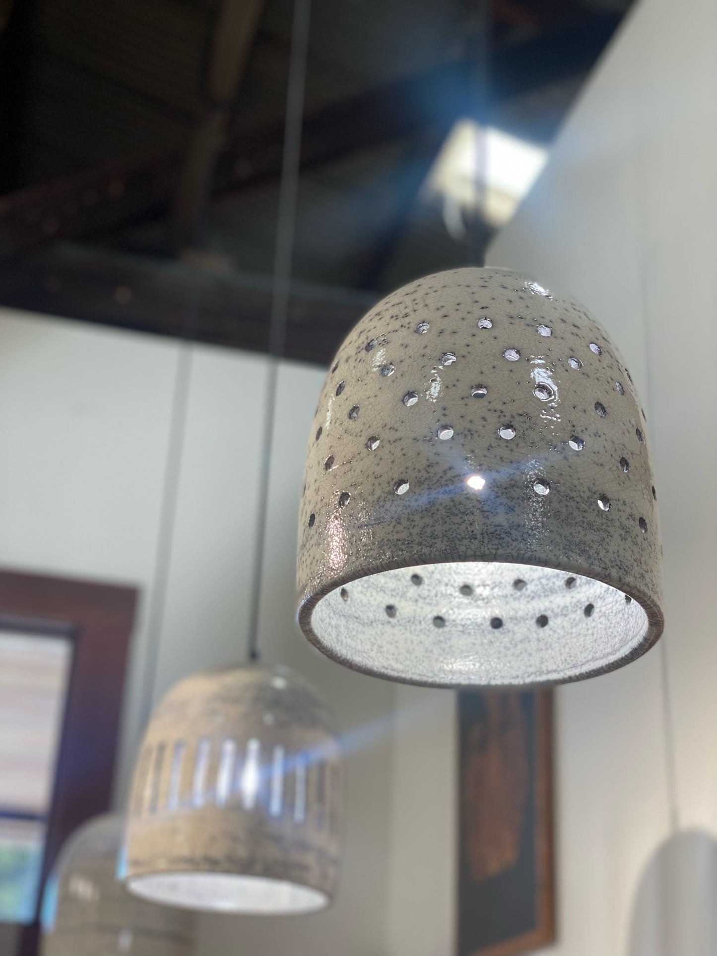 Raku Ceramic Pendant Lamp