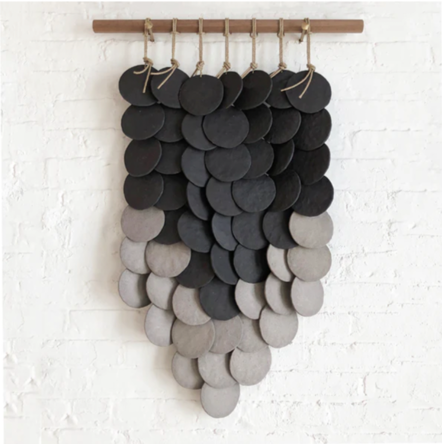 MQUAN Disc Wall Hanging Black & Grey, White Oak