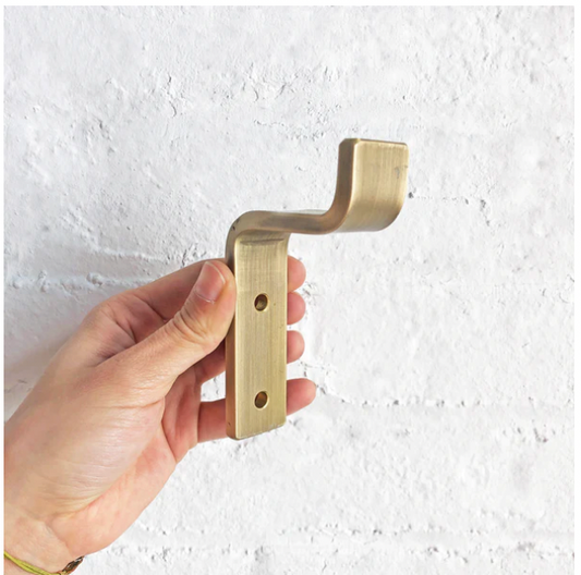 Hardware: Brass Wall Mount Bracket 2"