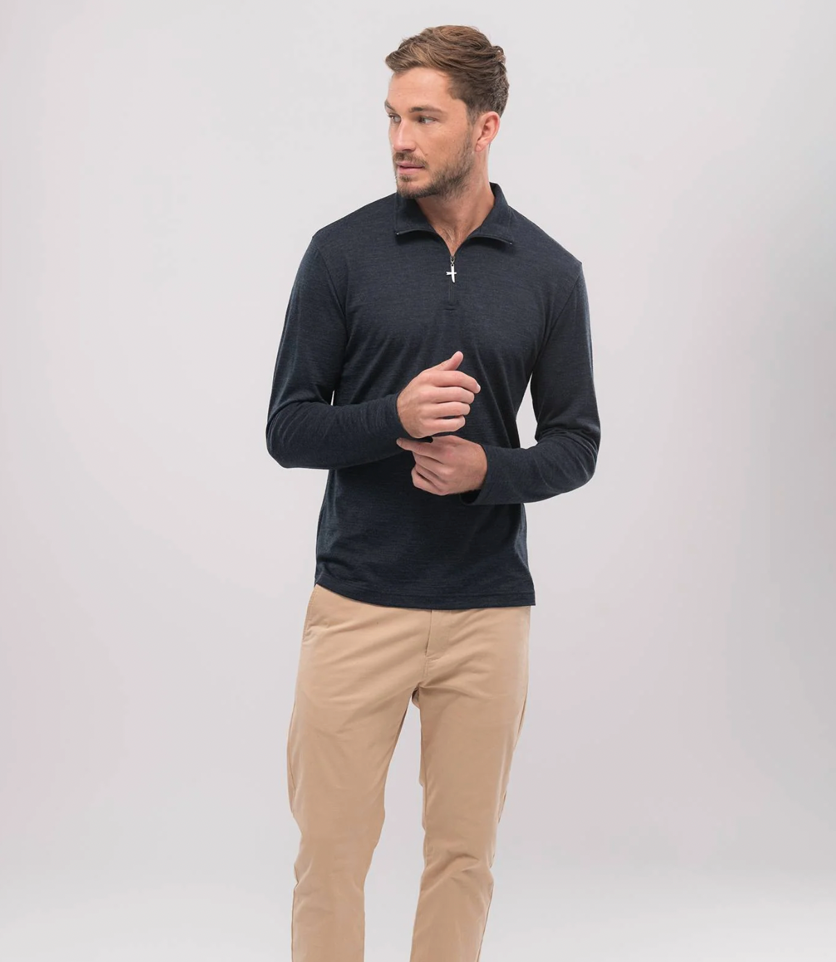 Nua Merino Zip Shirt, Men's Graphite