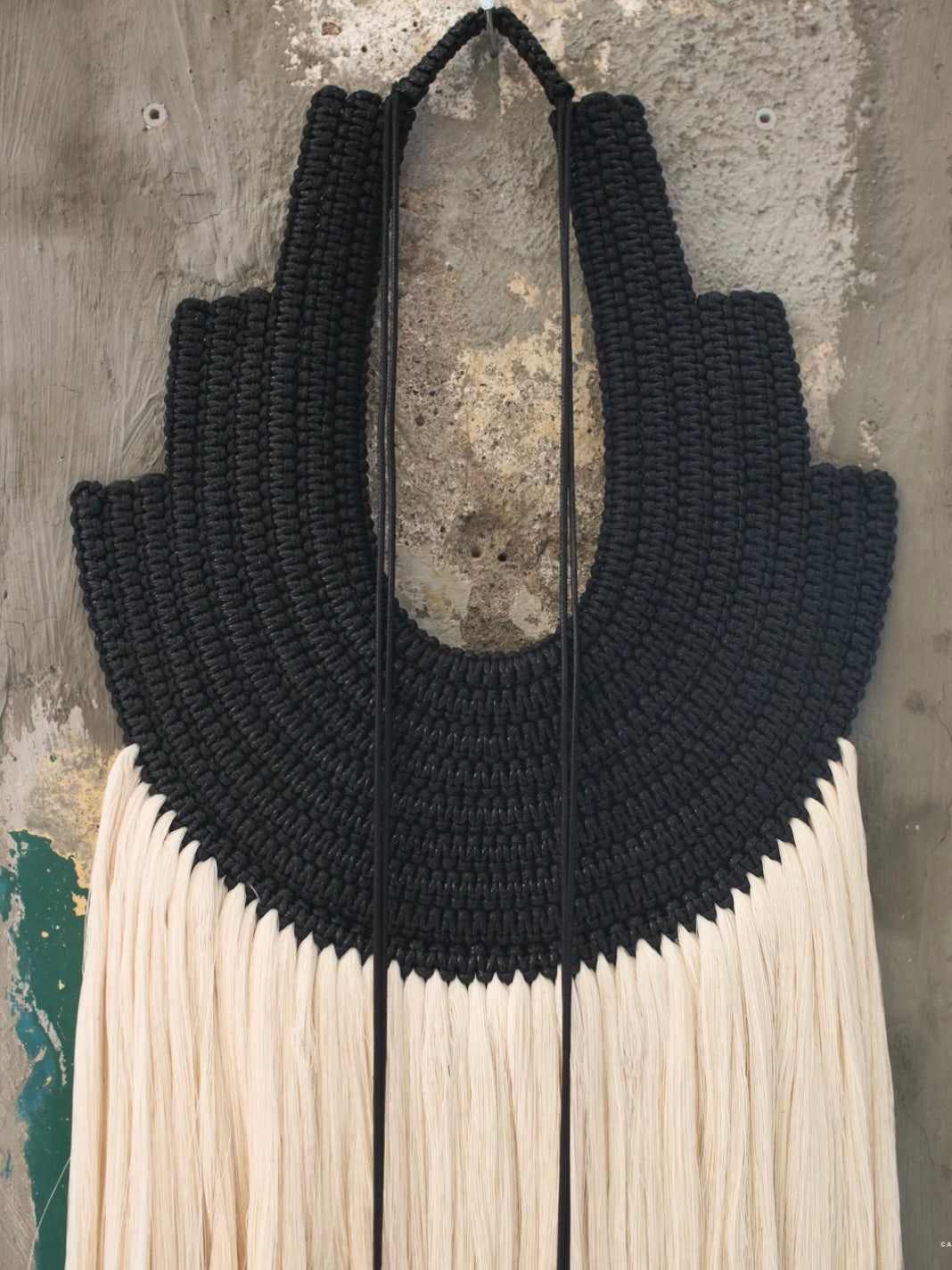 Novia Negra raw cotton wall hanging