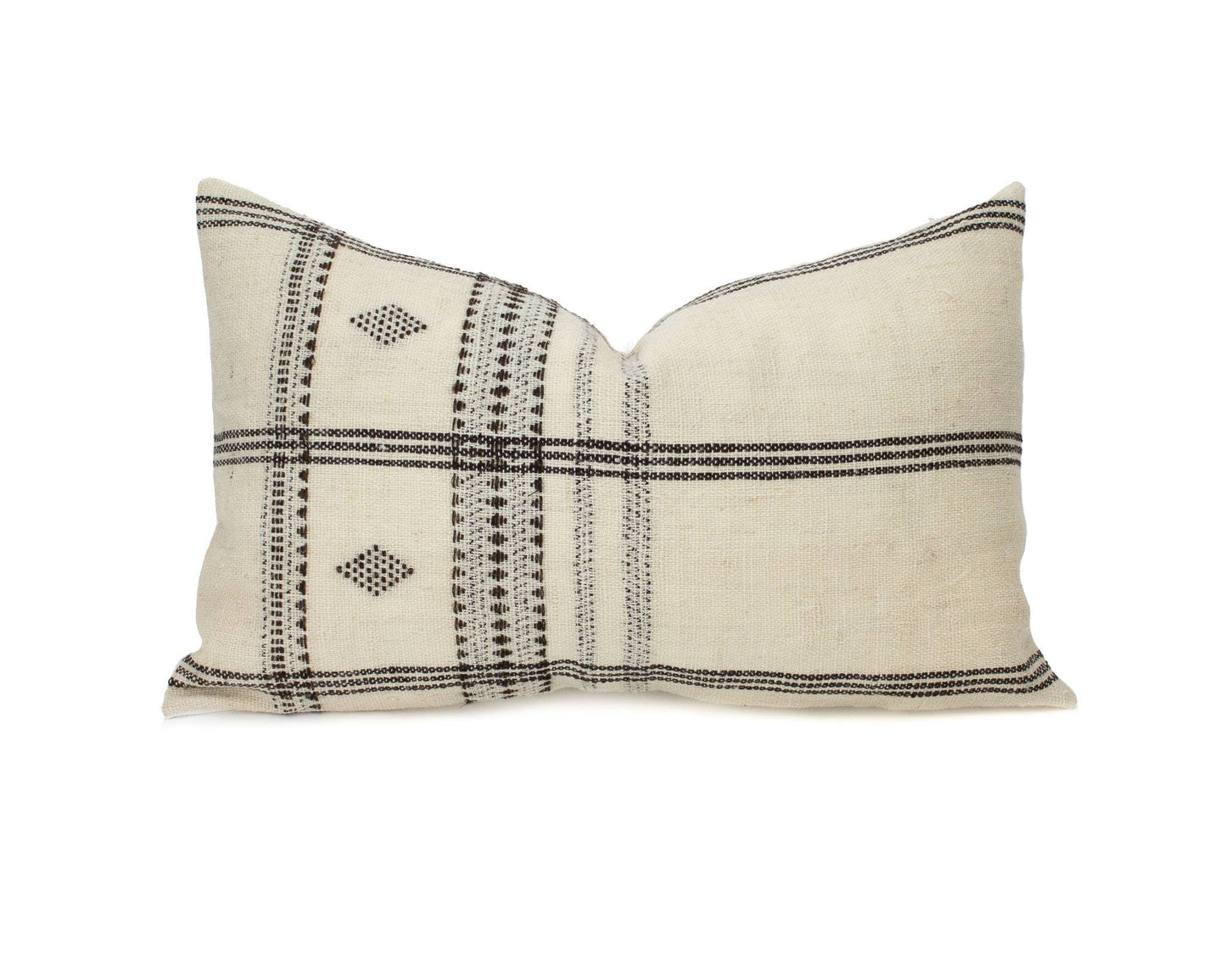 Diya Lumbar - Ivory Indian Wool Pillow