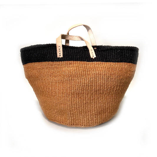 MBARE Ltd - LEATHER HANDLE FLOOR BASKET
