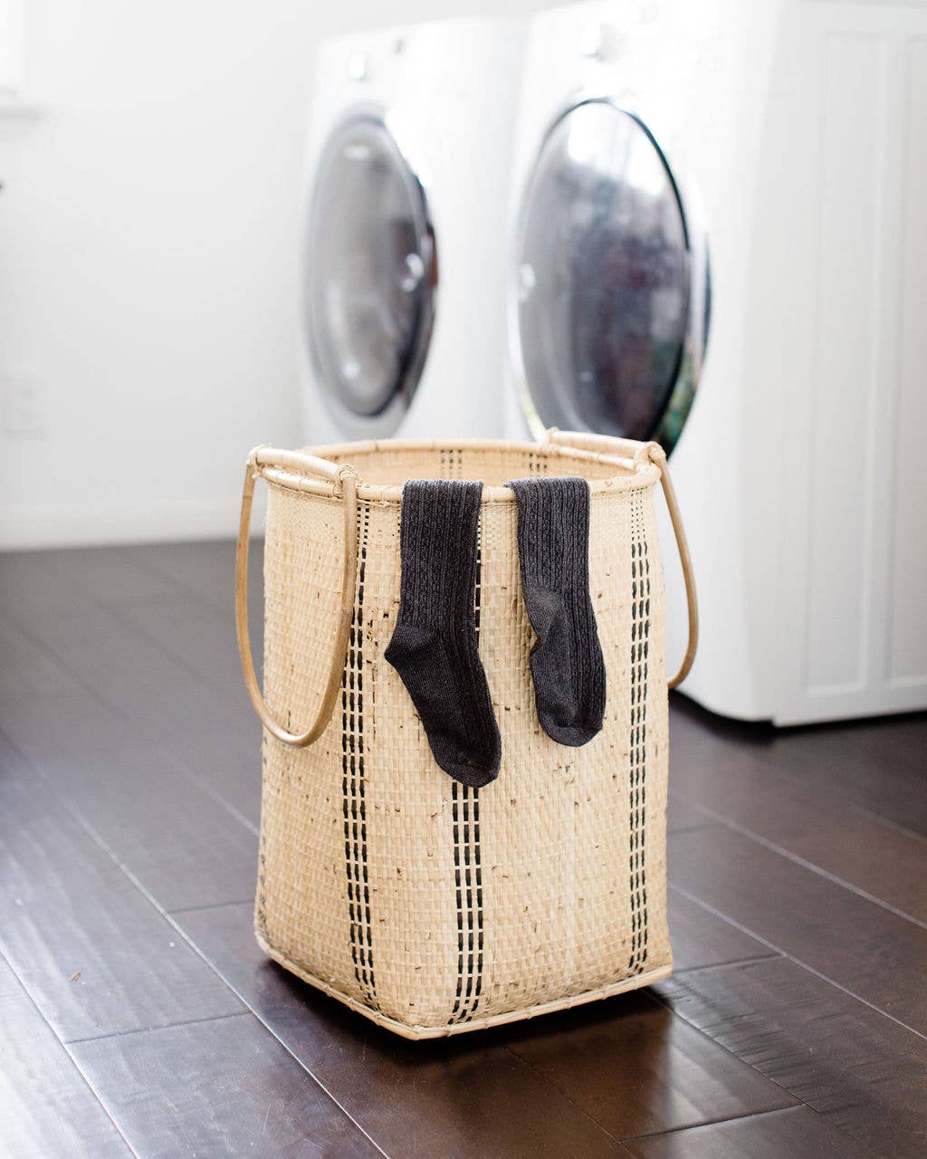 Bidayuh Laundry Storage Basket | Stripe on Natural base