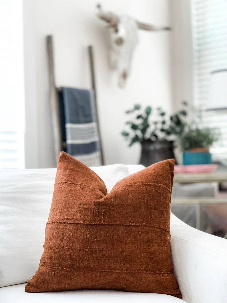 One Fine Nest - Rusty Mud Cloth Pillow