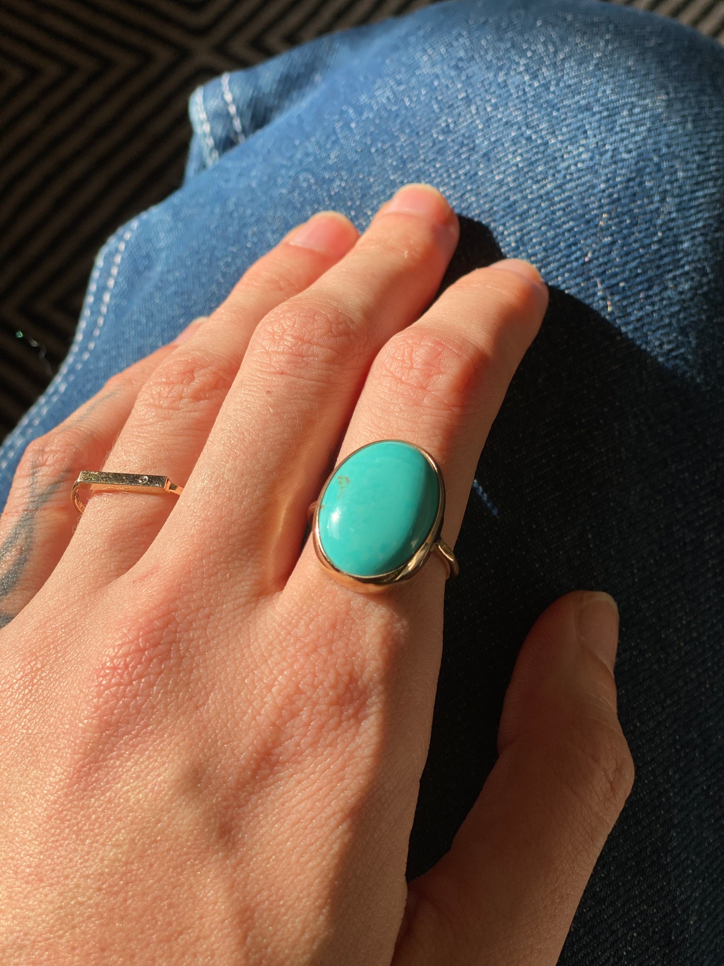 Limited edition 14k gold turquoise ring