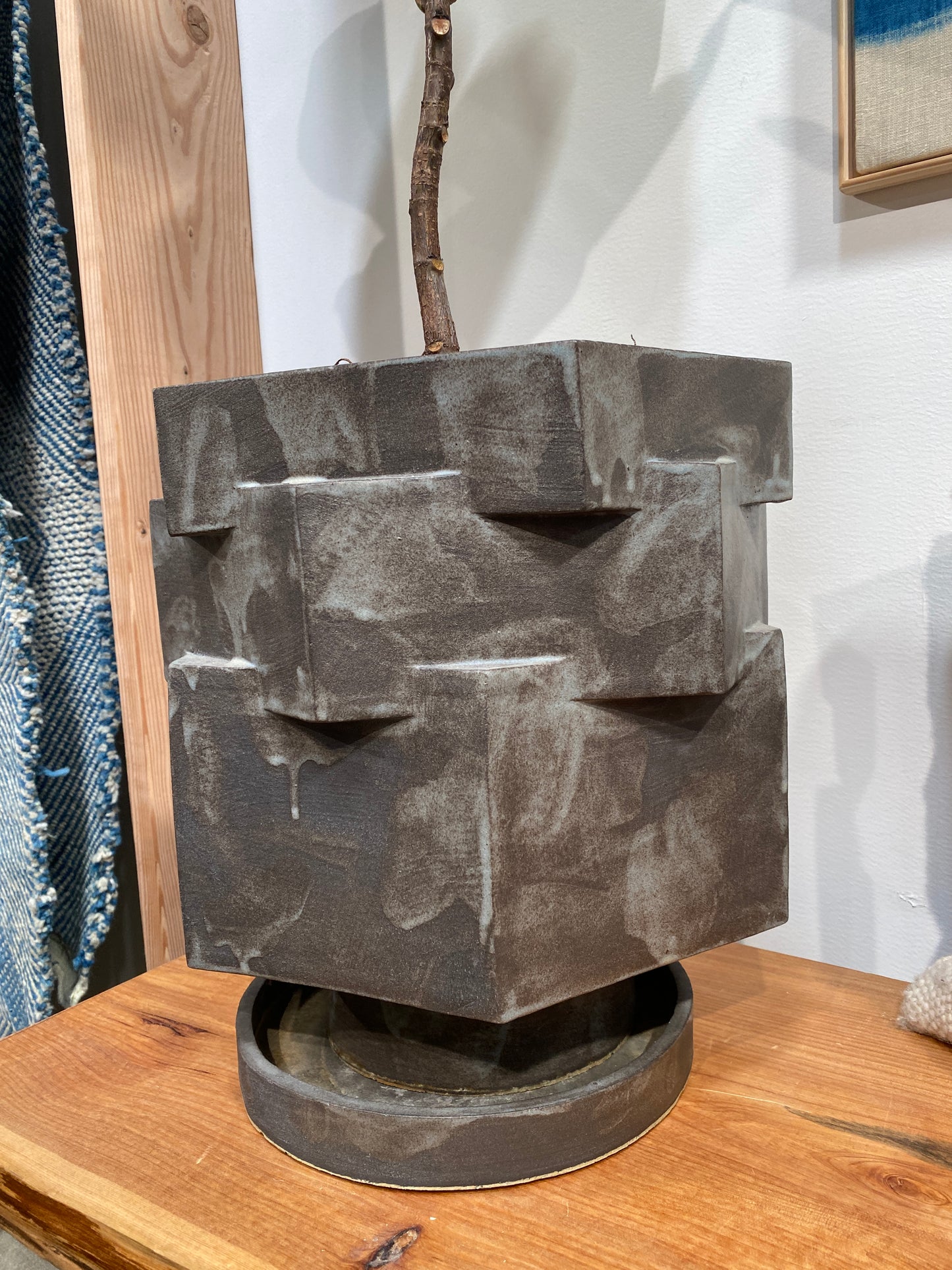 Acai Extra Large Hex Planter by legendary ceramicist, BZippy.