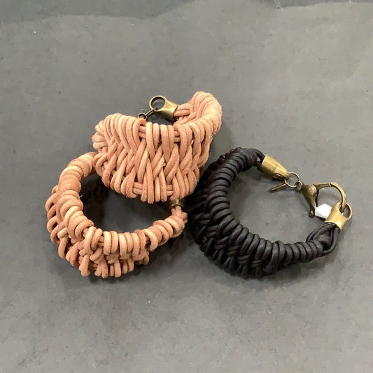 Leather drake bracelet