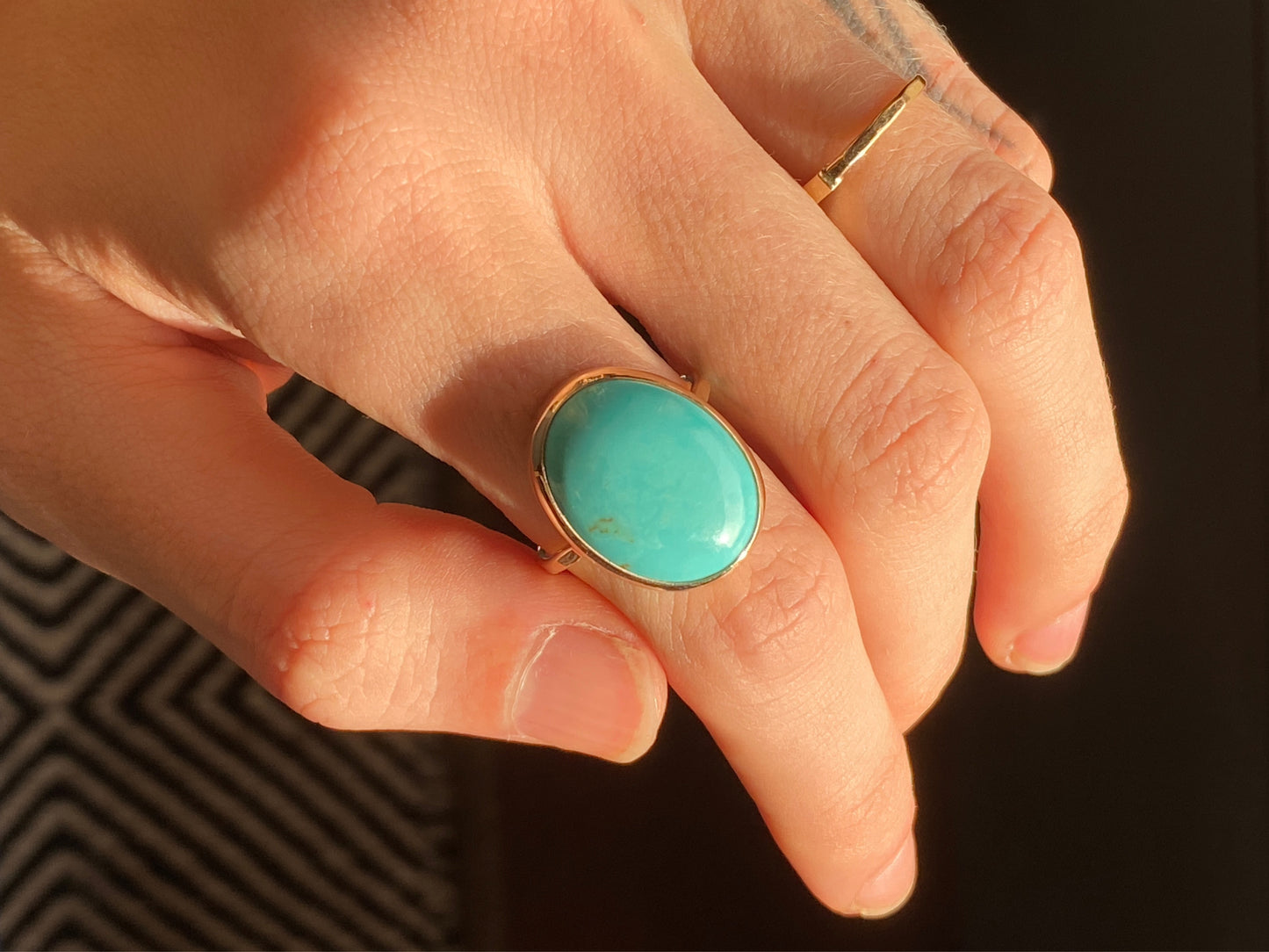 Limited edition 14k gold turquoise ring