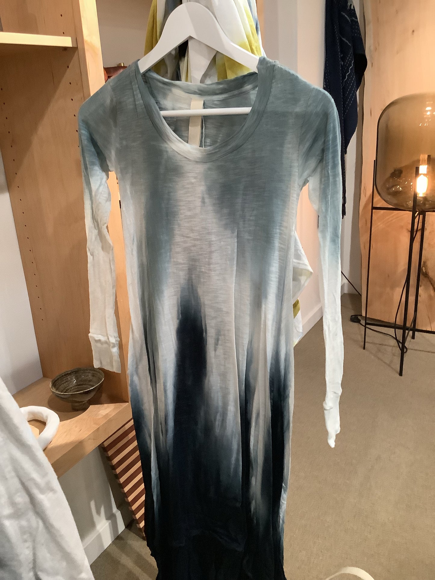 Blue flood balloon dress